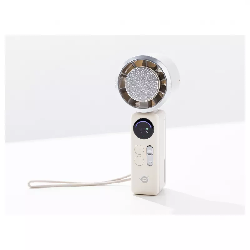 CONCEPTRONIC Turbo rokas ventilators ar dzesēšanas plāksni, krēmkrāsas