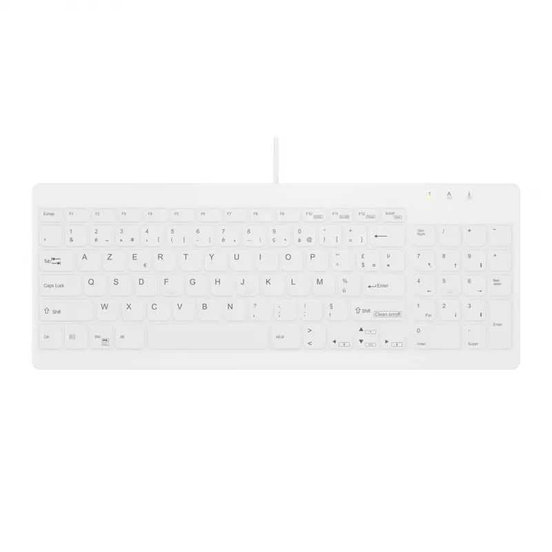 Contour ACTIVE KEY Higiēnas kompakta īpaši plakana vadu USB tastatūra melna (AK-C7012F-UVS-W/FR)