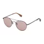 CONVERSE Unisex taisnstūra saulesbrilles SCO057Q520K53 - Melns rāmis, pelēkas lēcas 52/21/140 mm