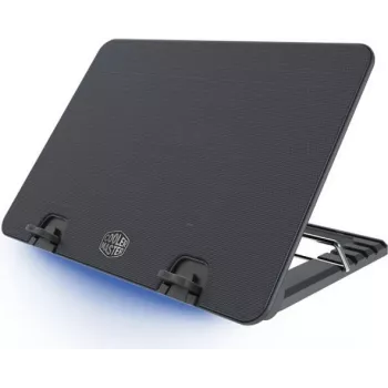 Cooler Master ErgoStand IV portatīvo datoru dzesētājs ar 120 mm ventilatoru, 4 portu USB centrmezglu, 5 augstuma iestatījumiem, melns R9-NBS-E42K-GP