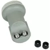CORAB C120TWN Twin LNB pārveidotājs – 2 izejas, 40 mm apstarotājs, zems trokšņu līmenis 0,1 dB, laikapstākļiem izturīgs F-tipa