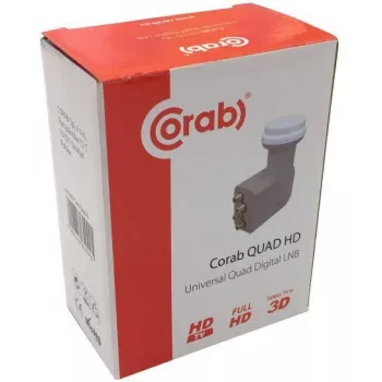 CORAB Universal Quad LNB – 4 izejas, 0,1 dB trokšņa rādītājs, 40 mm apstarotājs