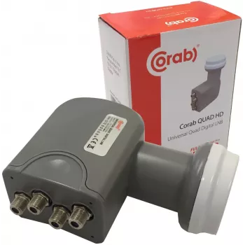 CORAB Universal Quad LNB – 4 izejas, 0,1 dB trokšņa rādītājs, 40 mm apstarotājs