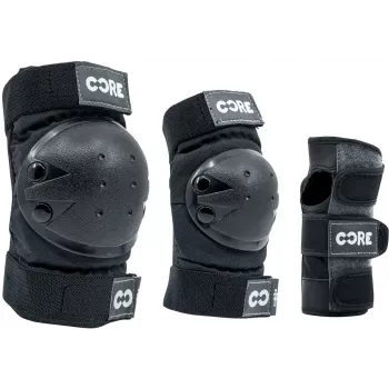 Core Junior Triple Pads Set Black-White XXS