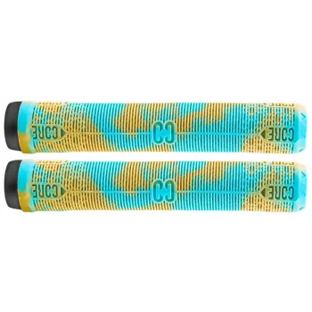 Core Skinny Boy Grips Red - Flangeless Krayton Rubber Handlebar Grips for Stunt Scooters & BMX, 160mm, with Bar Ends, Anti-Slip Ribbed Pattern, 1 Pair