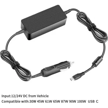 CoreParts MBXUSBC-DC0004 USB-C automašīnas lādētāja adapteris 65W PD 3.0 - melns