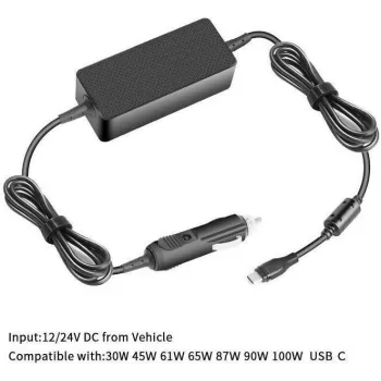 CoreParts USB-C automašīnas lādētājs 100W 5V2A-20V5A USB PD3.0 - datora/servera barošanas bloks (40AK0065WW-CP)