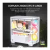 CORSAIR 2800X RS-R ARGB Micro-ATX divkameru kuba korpuss, White, ar panorāmas rūdīto stiklu un 2x LL120 RGB ventilatoriem