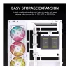 CORSAIR 2800X RS-R ARGB Micro-ATX divkameru kuba korpuss, White, ar panorāmas rūdīto stiklu un 2x LL120 RGB ventilatoriem