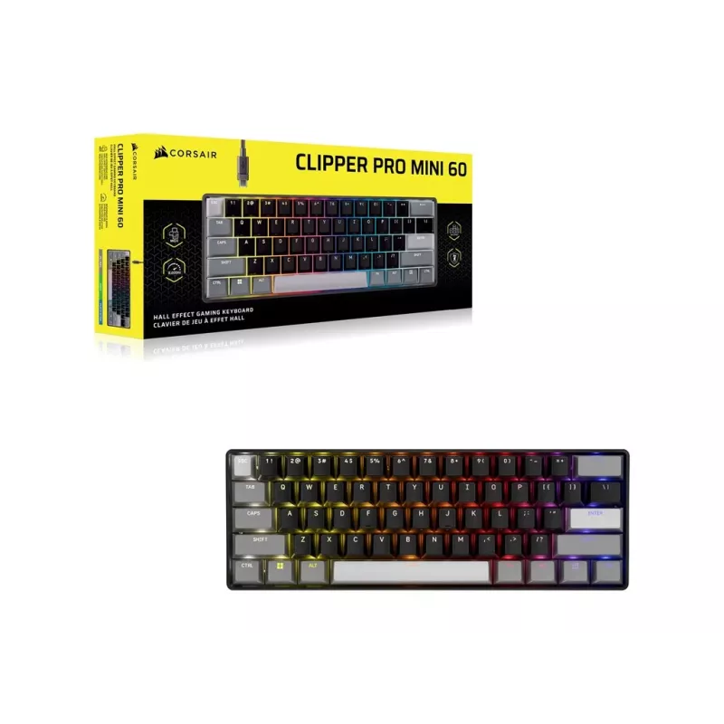CORSAIR CLIPPER PRO MINI 60 Hall Effect spēļu tastatūra melna