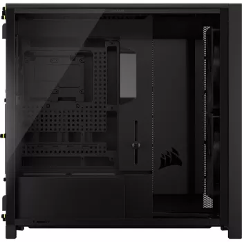 Corsair FRAME 5000D WOOD RS Mid-Tower PC Case, Black/Walnut, E-ATX, ATX, Micro-ATX, Mini-ITX, Steel/Tempered Glass/Plastic/Walnut Wood, Gaming