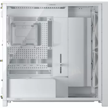 Corsair FRAME 5000D WOOD RS Mid-Tower PC korpuss, balts/valrieksts, rūdīts stikls, ATX, E-ATX, Micro-ATX, Mini-ITX, tērauds/plastmasa, spēlēm
