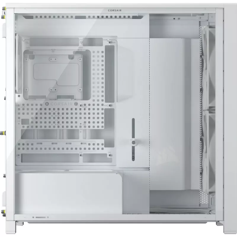 Corsair FRAME 5000D WOOD RS Mid-Tower PC korpuss, balts/valrieksts, rūdīts stikls, ATX, E-ATX, Micro-ATX, Mini-ITX, tērauds/plastmasa, spēlēm