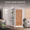 Corsair FRAME 5000D WOOD RS Mid-Tower PC korpuss, balts/valrieksts, rūdīts stikls, ATX, E-ATX, Micro-ATX, Mini-ITX, tērauds/plastmasa, spēlēm