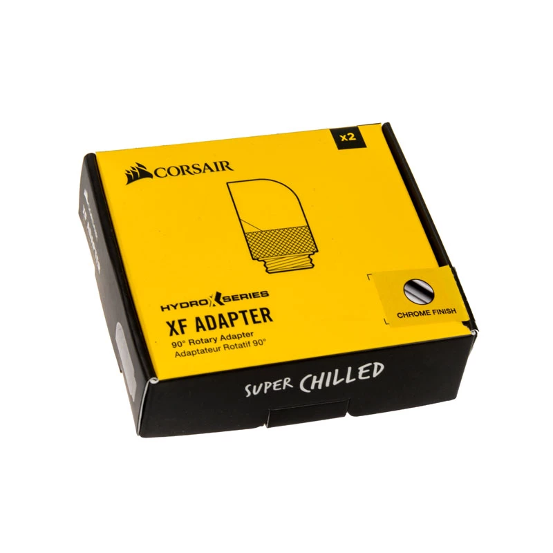 Corsair Hydro X Series 90° rotējošais adapteris G1/4 collas hroms (2 gab.) - CX-9055008-WW