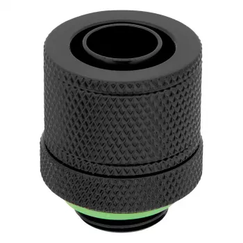 CORSAIR Hydro X Series XF kompresijas savienotājs, taisns G1/4 inch vīrišķais uz 13/10mm mīksto caurulīti, melns – 4 gab. iepakojums