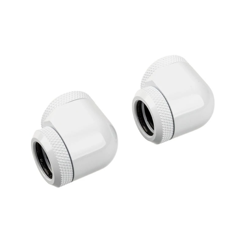Corsair Hydro X Series XF Hardline 90° 14mm OD - Leņķa montāžas adapteris šķidruma dzesēšanas sistēmai - Balts (2 iepakojumā)