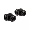Corsair Hydro X Series XF Cietās caurules adapteris 90 grādu 12mm AD uz 12mm AD cietā caurule, iepakojumā 2, melns