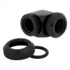Corsair Hydro X Series XF Cietās caurules adapteris 90 grādu 12mm AD uz 12mm AD cietā caurule, iepakojumā 2, melns