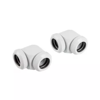 CORSAIR Hydro X Series XF Hardline adapteris 90 grādu 12mm OD uz 12mm OD cietā caurule - 2 gab., balts