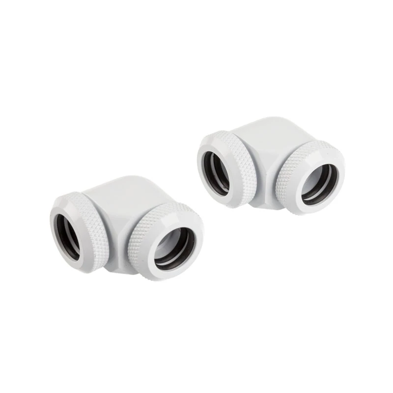 CORSAIR Hydro X Series XF Hardline adapteris 90 grādu 12mm OD uz 12mm OD cietā caurule - 2 gab., balts