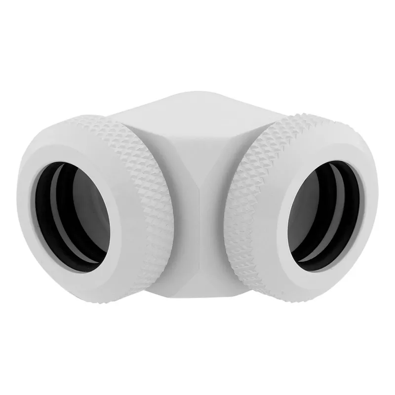 CORSAIR Hydro X Series XF Hardline adapteris 90 grādu 12mm OD uz 12mm OD cietā caurule - 2 gab., balts