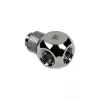 Corsair Hydro X Series XF Rotary Y-Splitter G1/4 collītis vīrietis uz 2x G1/4 collītis sieviete - Hroms Sudrabs
