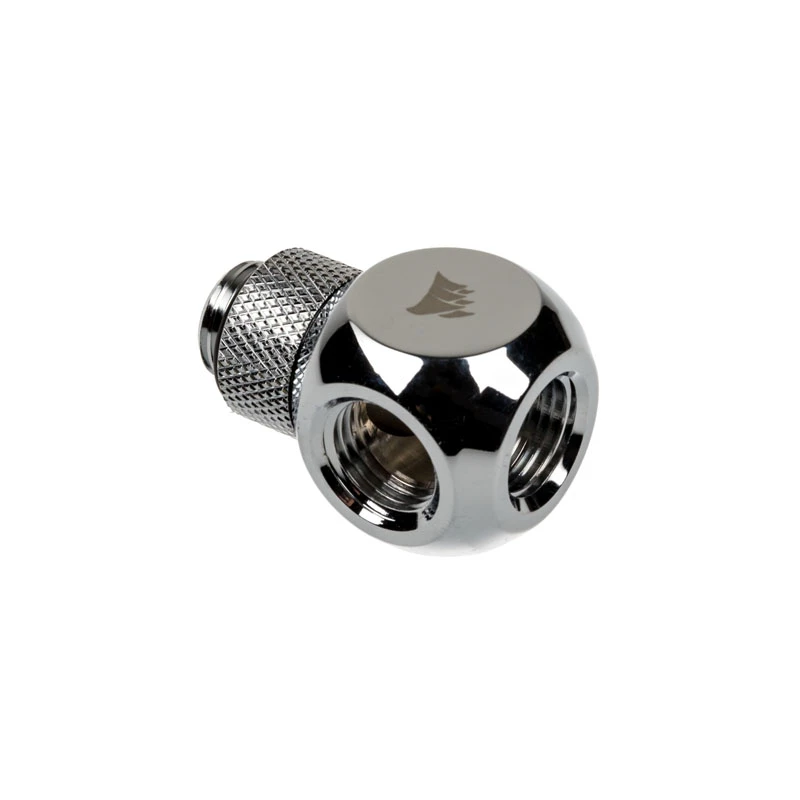 Corsair Hydro X Series XF Rotary Y-Splitter G1/4 collītis vīrietis uz 2x G1/4 collītis sieviete - Hroms Sudrabs