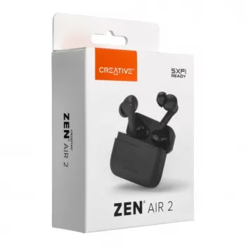 Creative Zen Air 2 True Wireless In-Ear austiņas ar hibrīdo ANC, melnas