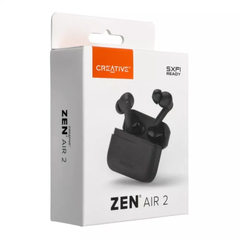 Creative Zen Air 2 True Wireless In-Ear austiņas ar hibrīdo ANC, melnas
