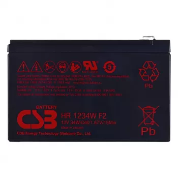 CSB HR1234WF2 12V 9Ah VRLA AGM akumulators ar F2 spailēm