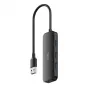 Cudy UH40A PortMate USB-A uz 4 portu USB 3.0 centrmezgls 5Gbps Tikai Dati Plastmasa Kompakts Melns