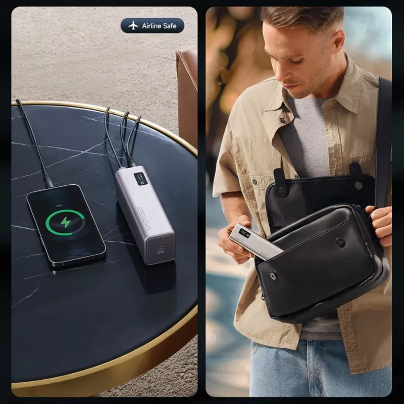Cuktech CUKP200XGLGR 20000 mAh 100W Power Bank Pelēks