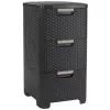 CURVER Infinity Recycled Bookcase with 3 Drawers, 3x14L, Dark Brown