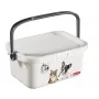 CURVER Multiboxx 3L uzglabāšanas kaste ar vāku un rokturi, kaķa un suņa dizains, caurspīdīga ar apdruku, 26x18x11cm