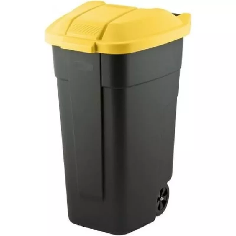 CURVER Atkritumu tvertne Melna 110L / Dzeltens vāks