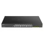 D-Link DGS-1250-28XMP 28 portu viedi pārvaldāms L3 Lite PoE+ gigabitu komutators ar 4x 10G SFP+ augšupielādes portiem, 370W PoE budžetu, montējams statīvā