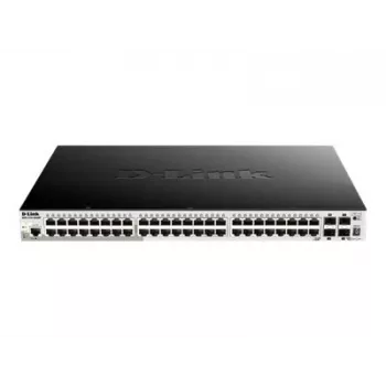 D-Link DGS-1510-52XMP 48 portu Gigabit stackable Smart Managed PoE+ komutators ar 4 x 10G SFP+
