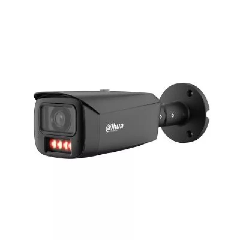 DAHUA 6MP Bullet IP Camera ar siltu gaismu, aktīvu atturēšanu, 3.6mm objektīvu, IP67, melna
