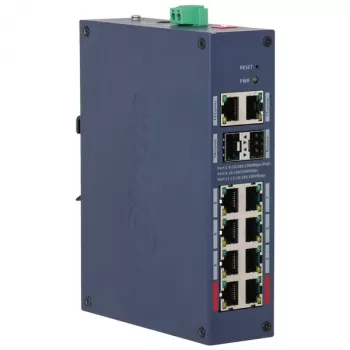 DAHUA CHS4212-8GT-110 Pārvaldāms industriālais PoE slēdzis, 8 portu Gigabit + 2 SFP, 110W
