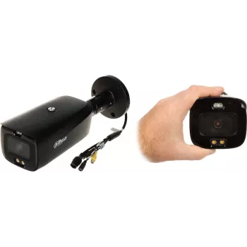 DAHUA IPC-HFW3849T1-AS-PV-0360B-S5 8MP Full-Color Active Deterrence Bullet IP Camera ar 3,6mm objektīvu, siltā gaisma, sirēna, AI perimetra aizsardzība, IP67, 12V DC/PoE