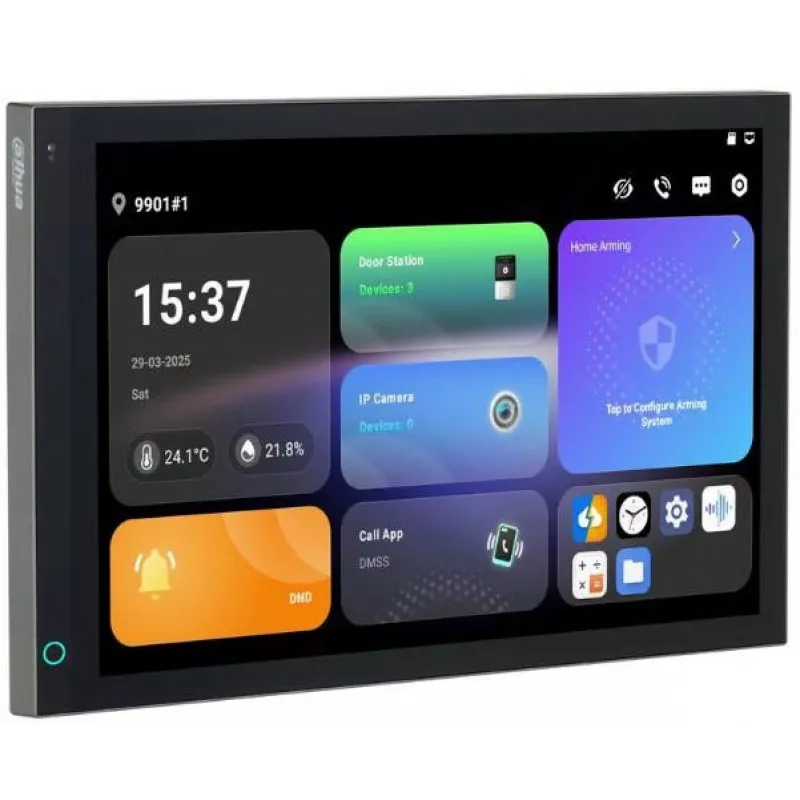 DAHUA SCP3044A-BZ 7 collu iekštelpu monitors IP videodomofonam, Wi-Fi, PoE, melns