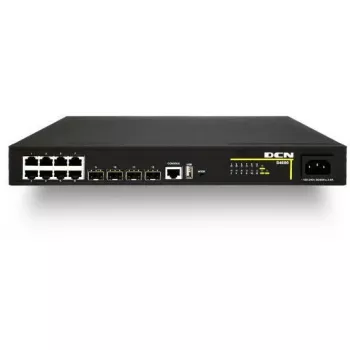 Dahua Technology DCN S4600-12X-P-SI Pārvaldāms Layer 2+ slēdzis, 8x PoE+ 10/100/1000Base-T + 4x 10G SFP+, 125W PoE budžets