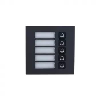 Dahua Technology VTO4202FB-MB5 Call Button Module, 5 Buttons, Silver/Black, IP65, IK07