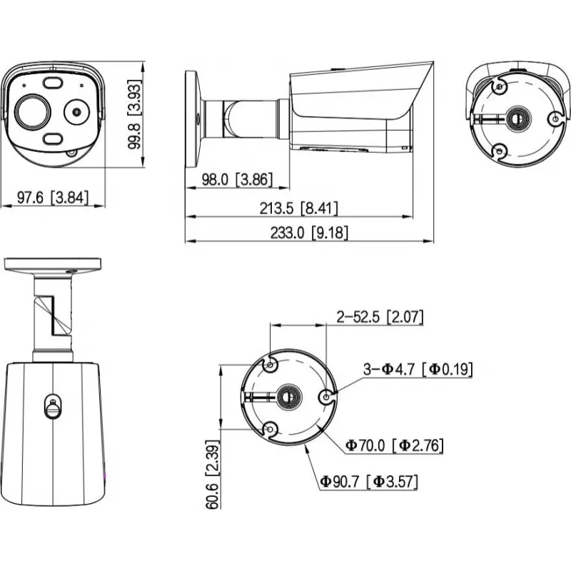 DAHUA TPC-BF1241-LB3F4-DW-S8-V1 4MP termālā hibrīda lodes IP kamera