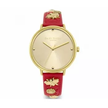 Daisy Dixon sieviešu DD133PG analogais kvarca pulkstenis 38mm rožu zelts rozā mākslīgā āda