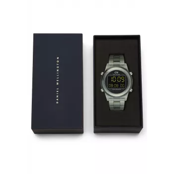 DANIEL WELLINGTON Classic 42mm Nerūsējošā tērauda pulkstenis ar melnu ādas siksniņu - rozā zelta korpuss, olu čaumalas baltums ciparnīca, Japānas kvarcs