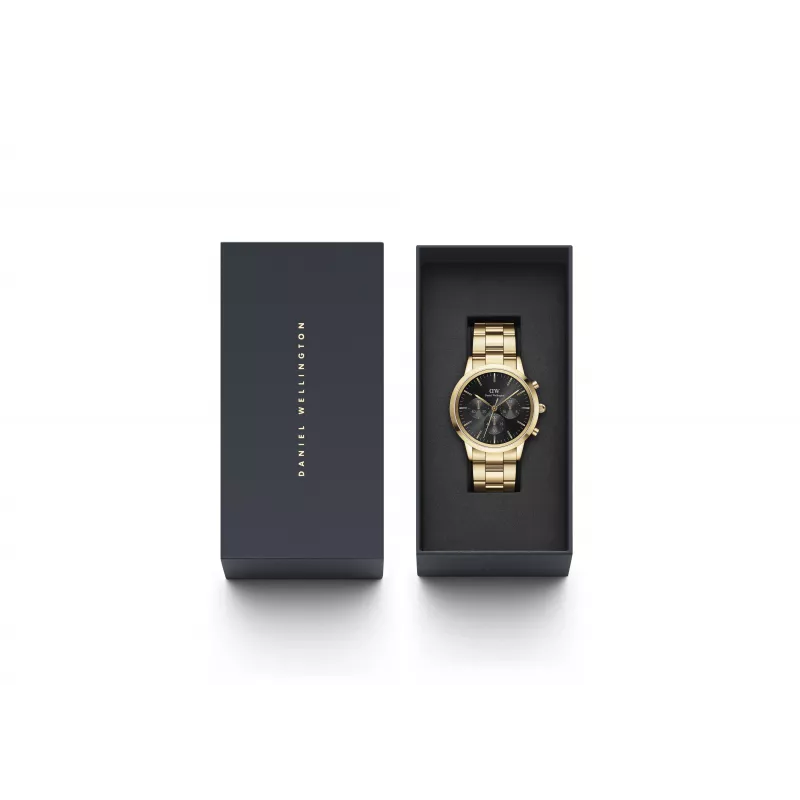 DANIEL WELLINGTON Classic Men's Watch 42mm Rose Gold Black Leather DW00100641