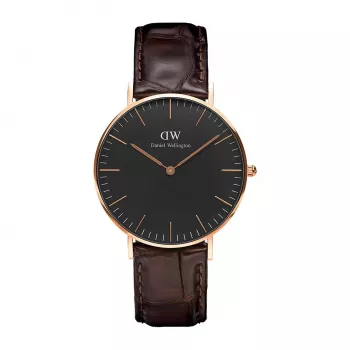 DANIEL WELLINGTON Classic Petite Sieviešu Pulkstenis 36mm Rožu Zelts Nerūsējošā Tērauda Siets DW00100140