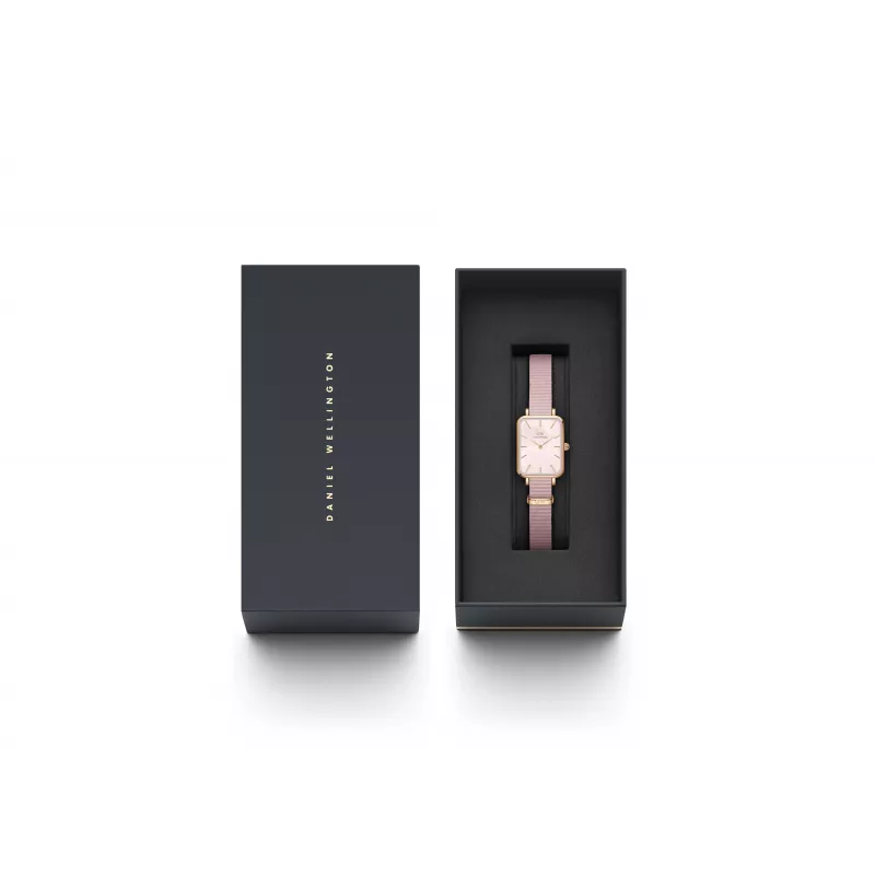 DANIEL WELLINGTON Petite Lumine Sieviešu Pulkstenis 20mm Rožu Zelts Nerūsējošais Tērauds Siets Pērļu Mātītes Ciparnīca DW00100509